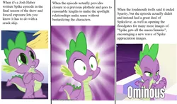 Size: 1554x912 | Tagged: artist:zantyarz, caption, castle sweet castle, derpibooru import, dragon, dragon dropped, edit, edited screencap, image macro, male, meme, reaction image, safe, screencap, solo, spike, surprise face, text, the cutie map