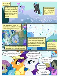 Size: 612x792 | Tagged: safe, artist:newbiespud, derpibooru import, edit, edited screencap, screencap, applejack, bon bon, cloud kicker, daisy, doctor whooves, flitter, flower wishes, linky, rainbow dash, rarity, shoeshine, sweetie drops, time turner, twilight sparkle, breezie, earth pony, pegasus, pony, unicorn, comic:friendship is dragons, background pony, background pony audience, bag, bow, comic, dialogue, female, flying, freckles, grin, hair bow, hat, headband, looking down, looking up, male, mare, saddle bag, screencap comic, smiling, stallion, unicorn twilight