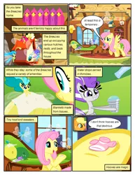 Size: 612x792 | Tagged: safe, artist:newbiespud, derpibooru import, edit, edited screencap, screencap, applejack, fluttershy, bird, breezie, earth pony, pegasus, pony, comic:friendship is dragons, annoyed, bird house, clothes, comic, couch, dexterous hooves, dialogue, female, fluttershy's cottage (interior), freckles, frown, hat, hoof hold, mare, screencap comic, shirt, smiling, thimble, tissue, unamused, underhoof, worried