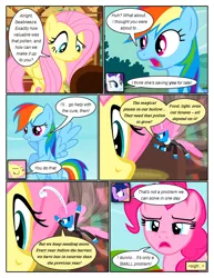 Size: 612x792 | Tagged: safe, artist:newbiespud, derpibooru import, edit, edited screencap, screencap, fluttershy, pinkie pie, rainbow dash, rarity, seabreeze, twilight sparkle, breezie, earth pony, pegasus, pony, unicorn, comic:friendship is dragons, clothes, comic, dialogue, eyes closed, female, flying, frown, grin, looking down, male, mare, screencap comic, sigh, smiling, unicorn twilight