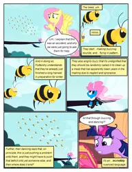 Size: 612x792 | Tagged: safe, artist:newbiespud, derpibooru import, edit, edited screencap, screencap, fluttershy, seabreeze, twilight sparkle, bee, breezie, insect, pegasus, pony, unicorn, comic:friendship is dragons, angry, book, clothes, comic, dialogue, female, flying, frown, glowing horn, horn, looking down, looking up, magic, male, mare, messy mane, screencap comic, shrug, speech bubble, telekinesis, unicorn twilight