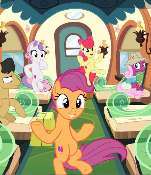 Size: 756x874 | Tagged: safe, derpibooru import, screencap, apple bloom, scootaloo, sweetie belle, earth pony, pegasus, pony, unicorn, growing up is hard to do, bipedal, bow, cropped, cute, cutie mark, cutie mark crusaders, dancing, excited, female, hair bow, happy, mare, older, older apple bloom, older cmc, older scootaloo, older sweetie belle, smiling, standing, standing on one leg, the cmc's cutie marks, trio focus, underhoof