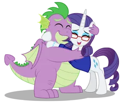 Size: 2000x1673 | Tagged: safe, artist:aleximusprime, derpibooru import, rarity, spike, dragon, unicorn, female, male, older, older rarity, older spike, shipping, sparity, straight, winged spike