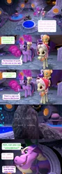 Size: 1920x5400 | Tagged: safe, artist:red4567, derpibooru import, applejack, fluttershy, granny smith, pinkie pie, rainbow dash, rarity, spike, starlight glimmer, twilight sparkle, twilight sparkle (alicorn), alicorn, dragon, pony, comic:i must regress, 3d, adult, adult spike, age progression, age regression, babity, baby, baby dash, baby fluttershy, baby pie, baby pinkie pie, baby pony, baby rainbow dash, baby rarity, babyjack, babyshy, comic, female, foal, fountain of aging, fountain of youth, giant spike, horn, mane six, old ponish, older, older spike, source filmmaker, spikezilla, temple, winged spike, winged spikezilla, young granny smith, younger