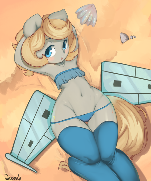 Size: 2500x3000 | Tagged: questionable, artist:qweeli, derpibooru import, oc, oc:rafale, unofficial characters only, pony, armpits, clothes, panties, socks, solo, underwear