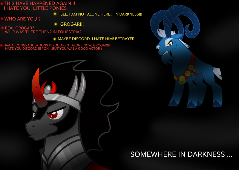 Size: 1400x1000 | Tagged: dark, darkness, derpibooru import, fake, faker than a three dollar bill, grogar, king sombra, leak, prison, prisoner, safe, the beginning of the end, the ending of the end, vector