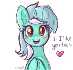 Size: 1126x1075 | Tagged: safe, artist:dsp2003, derpibooru import, lyra heartstrings, pony, unicorn, blushing, comic, cute, daaaaaaaaaaaw, ear fluff, female, heart, hnnng, looking at you, lyrabetes, mare, open mouth, simple background, single panel, sketch, sweet dreams fuel, underhoof, white background