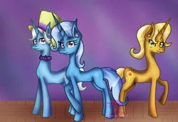 Size: 966x664 | Tagged: safe, artist:commandereclipse, derpibooru import, jack pot, sunflower spectacle, trixie, pony, female, jacktacle, male, shipping, straight, trixie's family, trixie's parents