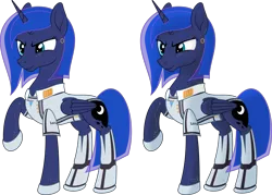 Size: 7979x5721 | Tagged: safe, artist:kopcap94, derpibooru import, princess luna, android, pony, robot, absurd resolution, clothes, cosplay, costume, detroit: become human, raised hoof, simple background, solo, transparent background, vector