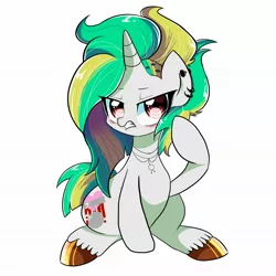 Size: 2048x2048 | Tagged: safe, artist:nanima, derpibooru import, oc, unofficial characters only, pony, unicorn, ear piercing, earring, female, jewelry, looking at you, mare, piercing, solo