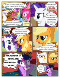 Size: 612x792 | Tagged: safe, artist:newbiespud, derpibooru import, edit, edited screencap, screencap, applejack, gilda, pinkie pie, rainbow dash, rarity, spike, twilight sparkle, dragon, earth pony, gryphon, pegasus, pony, unicorn, comic:friendship is dragons, griffon the brush off, lesson zero, balloon, bed, comic, confused, dialogue, evil laugh, female, freckles, frown, hat, laughing, male, mare, screencap comic, slit eyes, sugarcube corner, twilight snapple, unicorn twilight, wide eyes