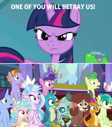 Size: 800x904 | Tagged: alicorn, a matter of principals, auburn vision, berry blend, berry bliss, comic, cozy glow, derpibooru import, edit, edited screencap, friendship student, gallus, huckleberry, november rain, ocellus, safe, sandbar, screencap, screencap comic, silverstream, smolder, student six, twilight sparkle, twilight sparkle (alicorn), yona