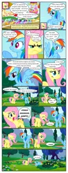 Size: 612x1552 | Tagged: safe, artist:newbiespud, derpibooru import, edit, edited screencap, screencap, applejack, berry punch, berryshine, bon bon, carrot top, fluttershy, golden harvest, linky, lyra heartstrings, pinkie pie, rainbow dash, shoeshine, spike, sweetie drops, twilight sparkle, dragon, earth pony, pegasus, pony, unicorn, comic:friendship is dragons, fall weather friends, angry, annoyed, background pony, banner, bondage, comic, dialogue, eyes closed, female, flutteryay, hat, hot air balloon, looking down, male, mare, multeity, on back, rearing, rope, rope bondage, running of the leaves, screencap comic, smiling, unicorn twilight, yay