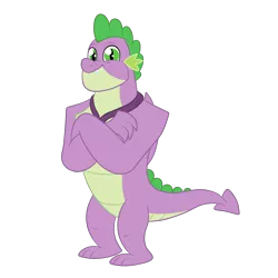 Size: 3000x3000 | Tagged: artist:squipycheetah, crossed arms, derpibooru import, dragon, gigachad spike, happy, looking at you, older, older spike, royal advisor, safe, simple background, smiling, solo, spike, the last problem, transparent background, winged spike, wings