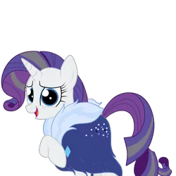 Size: 3000x3000 | Tagged: safe, artist:squipycheetah, derpibooru import, rarity, pony, unicorn, the last problem, clothes, female, grey hair, happy, high res, looking at you, mare, older, older rarity, raised hoof, simple background, smiling, solo, sweater, transparent background