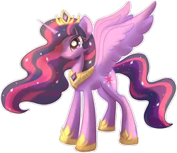 Size: 3266x2805 | Tagged: safe, artist:amura-of-jupiter, derpibooru import, princess twilight 2.0, twilight sparkle, twilight sparkle (alicorn), alicorn, pony, the last problem, alternate design, crown, ethereal mane, hoof shoes, jewelry, older, older twilight, peytral, regalia, solo