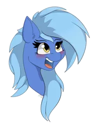 Size: 2141x2831 | Tagged: safe, artist:miaowwww, derpibooru import, oc, oc:wind shear, unofficial characters only, pony, blushing, bust, female, mare, open mouth, simple background, smiling, solo, transparent background