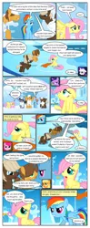 Size: 612x1553 | Tagged: safe, artist:newbiespud, derpibooru import, edit, edited screencap, screencap, applejack, dumbbell, fluttershy, hoops, pinkie pie, quarterback, rainbow dash, rarity, twilight sparkle, earth pony, pegasus, pony, unicorn, comic:friendship is dragons, sonic rainboom (episode), blank flank, clothes, cloud, cloudsdale, colt, comic, dialogue, female, filly, filly applejack, filly fluttershy, filly pinkie pie, filly rainbow dash, filly rarity, filly twilight sparkle, flag, floppy ears, flying, foal, grin, gritted teeth, hair over one eye, hat, hooves, looking up, male, mane six, mare, on a cloud, open mouth, prone, sad, screencap comic, shadow, sitting, smiling, spread wings, stallion, standing, unamused, unicorn twilight, wide eyes, wings, younger