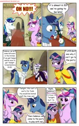 Size: 1950x3102 | Tagged: safe, artist:greenbrothersart, derpibooru import, night light, princess cadance, shining armor, twilight sparkle, twilight velvet, alicorn, pony, unicorn, comic:love is magic, clothes, comic, dress, female, filly, filly twilight sparkle, male, mare, stallion, teary eyes, teen princess cadance, teenager, unicorn twilight, watch, younger