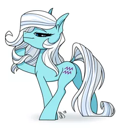 Size: 2049x2160 | Tagged: safe, artist:pixxpal, derpibooru import, oc, oc:aquarius, unofficial characters only, pony, aquarius, bedroom eyes, butt, commission, dock, female, horoscope, mare, ponyscopes, simple background, solo, white background