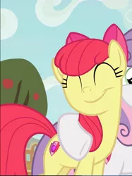 Size: 661x885 | Tagged: safe, derpibooru import, screencap, apple bloom, sweetie belle, earth pony, pony, unicorn, growing up is hard to do, adorabloom, cropped, cute, cutie mark, eyes closed, female, hug, mare, offscreen character, older, older apple bloom, older sweetie belle, smiling, solo focus, the cmc's cutie marks