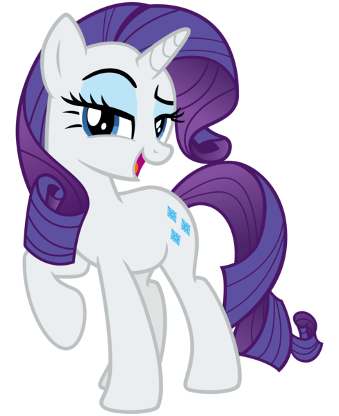 Size: 2600x3200 | Tagged: safe, artist:cheezedoodle96, derpibooru import, rarity, pony, unicorn, .svg available, female, lidded eyes, looking at you, mare, open mouth, raised eyebrow, raised hoof, simple background, smiling, solo, svg, transparent background, vector