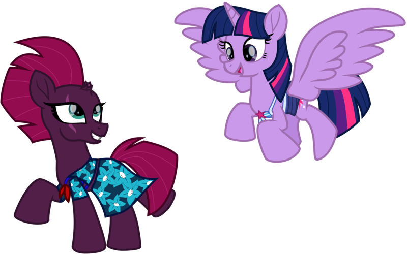 Size: 10343x6459 | Tagged: safe, artist:ejlightning007arts, derpibooru import, fizzlepop berrytwist, tempest shadow, twilight sparkle, twilight sparkle (alicorn), alicorn, pony, unicorn, bikini, broken horn, clothes, equestria girls outfit, eye scar, female, flying, horn, lesbian, running, sarong, scar, shipping, simple background, swimsuit, tempestlight, transparent background, vector