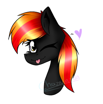 Size: 360x361 | Tagged: safe, artist:chazmazda, derpibooru import, oc, pony, ;p, bust, colored, one eye closed, portrait, tongue out, wink