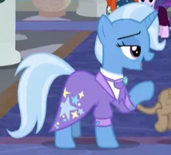 Size: 398x360 | Tagged: safe, derpibooru import, screencap, starlight glimmer, sunburst, trixie, pony, unicorn, the last problem, clothes, cropped, female, guidance counselor, mare, older, older trixie, paws, solo focus, time skip, uniform