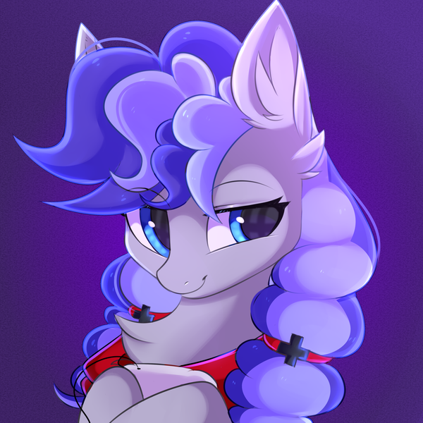 Size: 3000x3000 | Tagged: safe, alternate version, artist:pesty_skillengton, derpibooru import, oc, oc:cinnabyte, unofficial characters only, earth pony, pony, adorkable, bandana, bedroom eyes, chest fluff, controller, cute, dork, ear fluff, earth pony oc, female, gamer, looking at you, mare