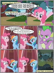 Size: 600x800 | Tagged: safe, artist:dragontrainer13, artist:newbiespud, derpibooru import, edit, edited screencap, screencap, pinkie pie, rainbow dash, earth pony, pegasus, pony, comic:friendship is dragons, annoyed, collaboration, comic, crossed arms, dialogue, female, happy, hoof in mouth, male, mare, screencap comic, slit eyes, smiling