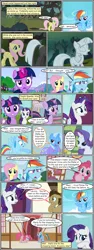 Size: 600x1592 | Tagged: safe, artist:dragontrainer13, artist:newbiespud, derpibooru import, edit, edited screencap, screencap, doctor whooves, fluttershy, pinkie pie, rainbow dash, rarity, spike, time turner, trixie, twilight sparkle, dragon, earth pony, pegasus, pony, unicorn, comic:friendship is dragons, bowtie, cape, clothes, collaboration, comic, confused, crossed arms, dialogue, face down ass up, female, flying, glowing horn, grin, horn, male, mare, petrification, screencap comic, shocked, slit eyes, smiling, stallion, thinking, unicorn twilight, worried