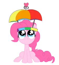 Size: 6378x7016 | Tagged: safe, artist:jcity, derpibooru import, pinkie pie, earth pony, pony, feeling pinkie keen, cute, diapinkes, hat, simple background, sitting, solo, transparent background, twitchy tail, umbrella hat