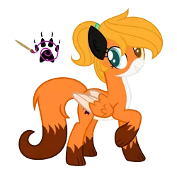 Size: 1405x1381 | Tagged: safe, artist:darbypop1, derpibooru import, oc, oc:harper fox, fox, fox pony, hybrid, pegasus, pony, female, heterochromia, mare, simple background, solo, transparent background