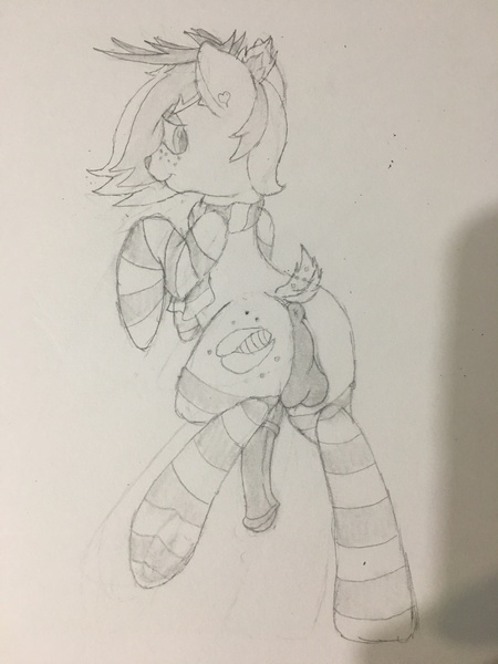 Size: 3024x4032 | Tagged: artist:officiallunardj, clothes, deer, deer pony, derpibooru import, explicit, male, nudity, oc, oc:pistachio, original species, penis, scarf, sketch, socks, solo, solo male