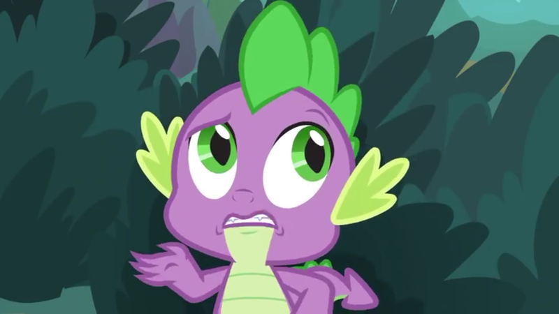 Size: 1280x720 | Tagged: safe, derpibooru import, screencap, spike, dragon, the big mac question, baby, baby dragon, claws, fangs, male, raised eyebrow, raised hand, tail, winged spike