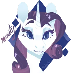 Size: 1280x1280 | Tagged: safe, artist:alabasterpeony, derpibooru import, part of a set, rarity, pony, unicorn, bust, cutie mark background, cutie mark eyes, female, lidded eyes, looking at you, mare, simple background, solo, transparent background, wingding eyes