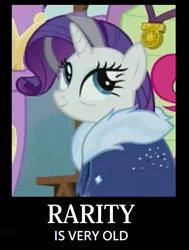 Size: 738x976 | Tagged: safe, derpibooru import, edit, edited screencap, screencap, rarity, spike, dragon, pony, unicorn, the last problem, captain obvious, cropped, female, gigachad spike, mare, offscreen character, old, older, older rarity, older spike, skunk stripe, solo focus, winged spike