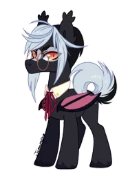 Size: 500x619 | Tagged: safe, artist:nemovonsilver, derpibooru import, oc, unofficial characters only, bat pony, pony, glasses, lidded eyes, solo