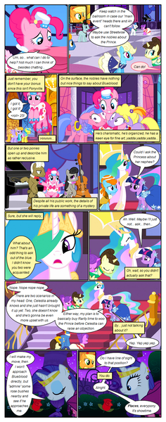 Size: 612x1553 | Tagged: safe, artist:newbiespud, derpibooru import, edit, edited screencap, screencap, applejack, bruce mane, cloud kicker, drizzle, eclair créme, fine line, frederic horseshoepin, jangles, lemon hearts, lemony gem, lyrica lilac, maxie, north star, octavia melody, orion, perfect pace, pinkie pie, princess celestia, rarity, royal ribbon, shooting star (character), twilight sparkle, alicorn, earth pony, pegasus, pony, unicorn, comic:friendship is dragons, the best night ever, annoyed, background pony, clothes, comic, dialogue, dress, female, freckles, gala dress, hat, male, mare, pronking, saddle, screencap comic, side hug, stallion, tack, unicorn twilight