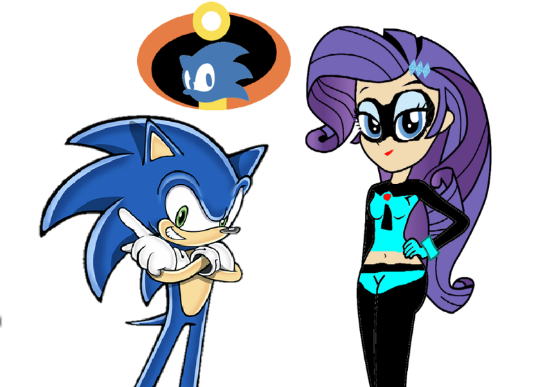 Size: 974x681 | Tagged: safe, artist:sonicsuperstar1991, derpibooru import, rarity, equestria girls, belly, belly button, crossover, sonic the hedgehog, sonic the hedgehog (series), super suit, superhero, the incredibles