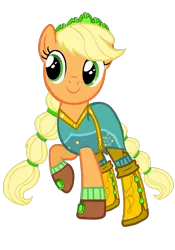 Size: 1973x2820 | Tagged: safe, artist:sunsetshimmer333, derpibooru import, applejack, ponified, earth pony, pony, equestria girls, legend of everfree, alternate hairstyle, boots, clothes, crystal guardian, cute, dress, equestria girls ponified, female, gloves, jackabetes, mare, raised hoof, shoes, simple background, socks, solo, transparent background, vector