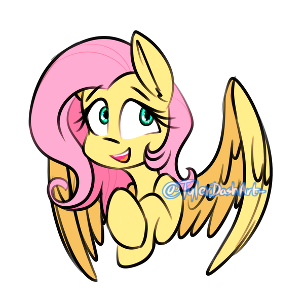 Size: 1000x1000 | Tagged: safe, artist:tylerdashart, derpibooru import, fluttershy, pegasus, pony, bust, cute, female, mare, open mouth, shyabetes, simple background, solo, white background, wings