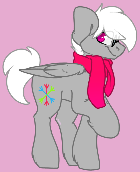 Size: 1584x1946 | Tagged: safe, artist:spoopygander, derpibooru import, oc, oc:snoviee, pegasus, pony, closed wing, clothes, cute, cutie mark, glasses, looking at you, male, raised hoof, scarf, smiling, stallion, unshorn fetlocks