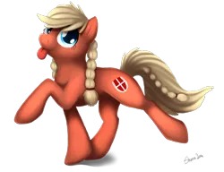 Size: 950x728 | Tagged: safe, artist:shema-the-lioness, artist:shemalioness, derpibooru import, oc, oc:valkyria, ponified, unofficial characters only, pony, art trade, cutie mark, denmark, looking at you, nation ponies, raised hoof, simple background, solo, tongue out, transparent background