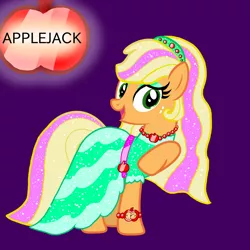 Size: 1500x1500 | Tagged: safe, alternate version, artist:estories, artist:katya, derpibooru import, applejack, pony, alternate universe, artist katya, clothes, dress, gala dress, needs more saturation, solo, vector