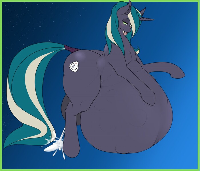 Size: 1280x1097 | Tagged: questionable, artist:m-p-l, derpibooru import, oc, oc:vanilla buns, unofficial characters only, pony, unicorn, belly, big belly, big crotchboobs, breast milk, crotchboobs, growth drive, huge belly, huge crotchboobs, hyper, hyper belly, hyper pregnancy, impossibly large belly, impossibly large crotchboobs, incentive drive, lactation, looking at you, milk, nudity, pregnant, wide hips