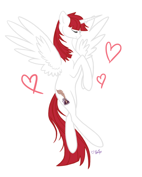 Size: 1610x2000 | Tagged: safe, artist:koolcatloveanimals, derpibooru import, oc, oc:fausticorn, alicorn, pony, alicorn oc, cute, eyes closed, faustabetes, female, heart, horn, mare, simple background, solo, spread wings, transparent background, wings