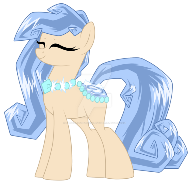 Size: 1280x1235 | Tagged: safe, artist:crystal-tranquility, derpibooru import, oc, oc:diamond glacier, original species, pond pony, pony, deviantart watermark, female, mare, obtrusive watermark, simple background, solo, transparent background, watermark