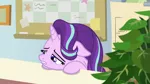 Size: 1920x1080 | Tagged: safe, derpibooru import, screencap, phyllis, starlight glimmer, pony, unicorn, a horse shoe-in, bags under eyes, female, floppy ears, looking down, mare, plant, sad, solo, starlight's office